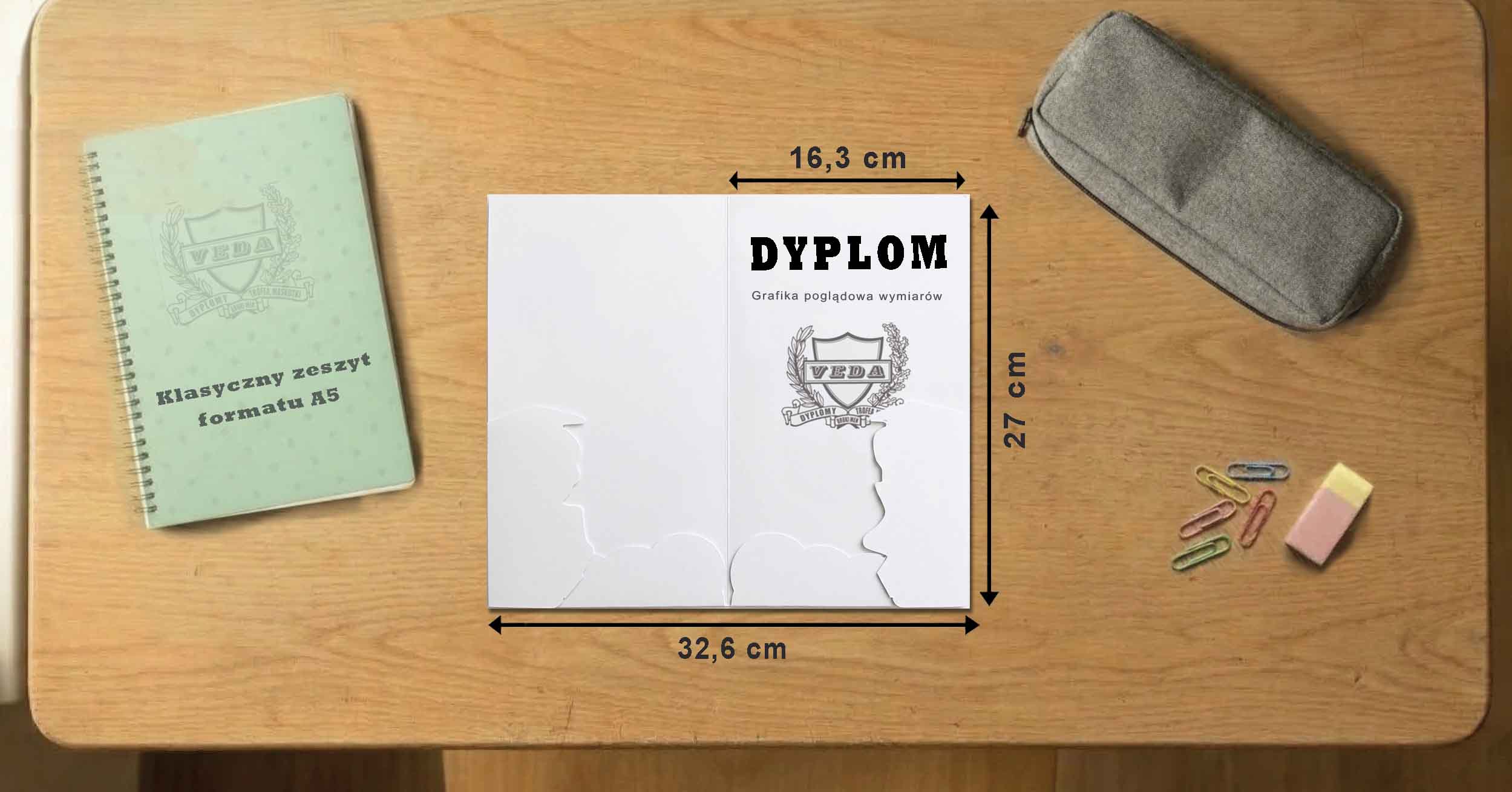 Mini teczka na dyplom ukończenia przedszkola z motywem biedronek TC46 o wymiarach 16,3x27 cm